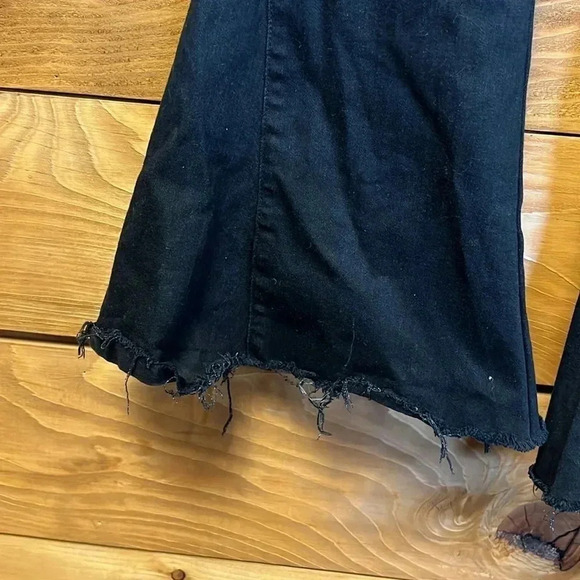 WOMEN'S PRE-WORN Medium MUMU BLUE ELASTIC WAIST‎ Flare and fringe bottom Y2K - Picture 3 of 9